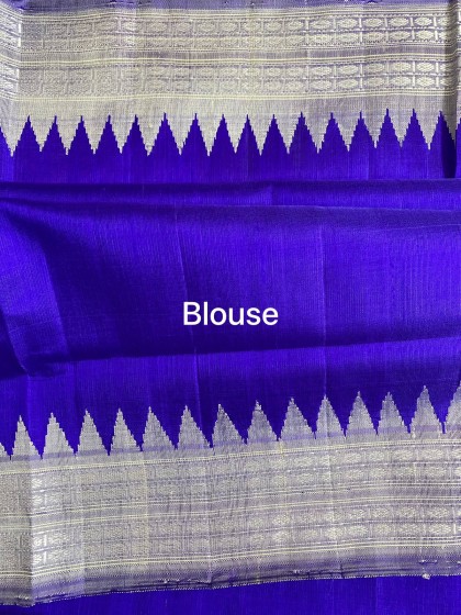 Exclusively woven phoda kumbha border fish buta body double Aanchal Berhampuri silk saree with blous