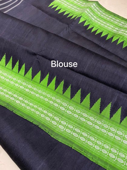 Exclusively woven double Aanchal Berhampuri silk saree with blouse piece