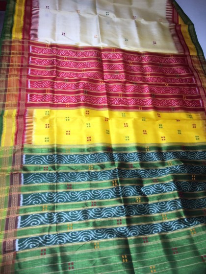 Traditional kathiphera design Khandua silk saree with blouse piece