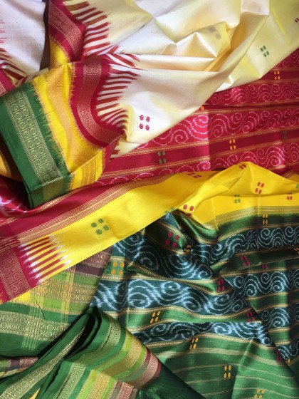 Traditional kathiphera design Khandua silk saree with blouse piece