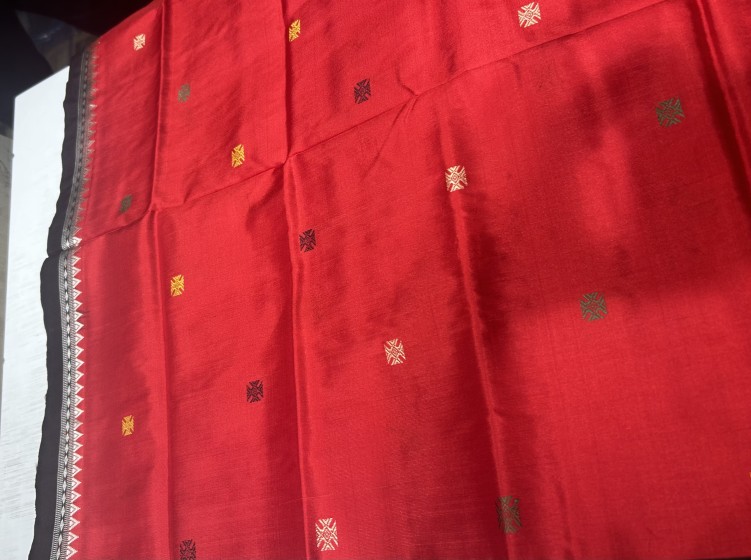 Ganjam Bomkai inspired bird motifs Silk saree with blouse piece