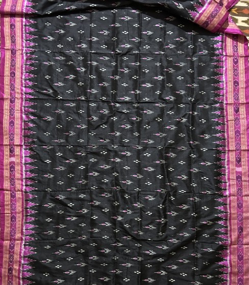 Traditional Ikat weave Khandua Silk Saree without blouse piece