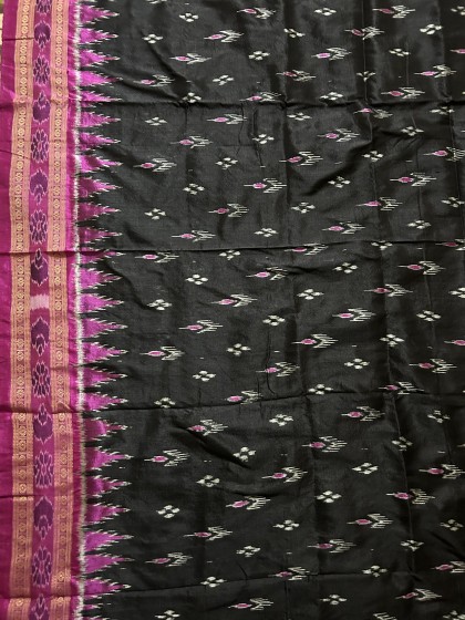 Traditional Ikat weave Khandua Silk Saree without blouse piece