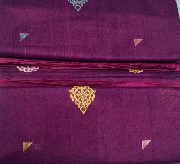 Shree mandira theme with Nilachakra dancers lotus motifs Bomkai weave cotton saree with blouse piece