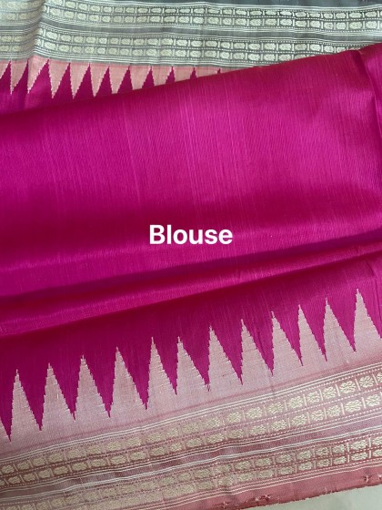 Ganga Jamuna border beautiful double Aanchal Berhampuri silk saree with blouse piece