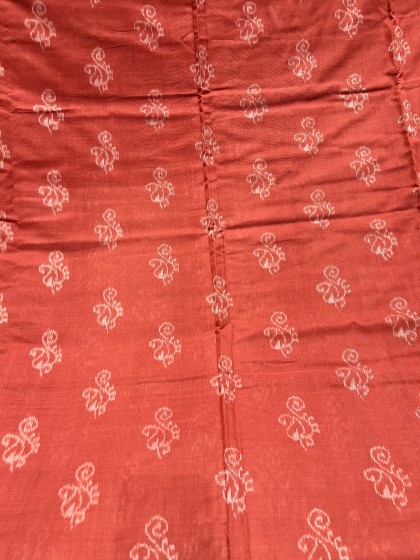 Natural dye with traditional motifs cotton Ikat saree with blouse piece