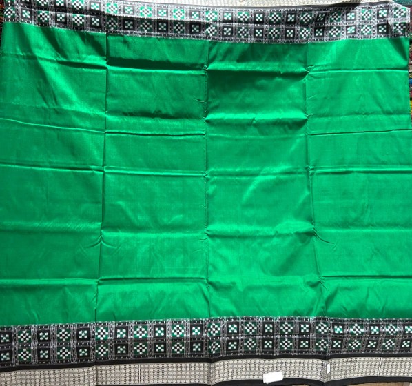 Green and black combination beautiful pasapalli border Sambalpuri Silk Saree with blouse piece