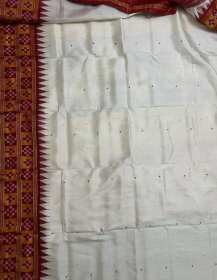 Beautiful pasapalli border with jhoti Aanchal Khandua silk Ikat saree without blouse piece