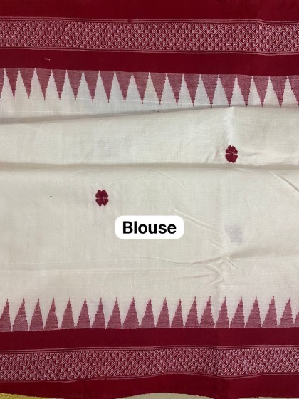 Beautiful double Aanchal Ganjam Bomkai Cotton Saree with blouse piece