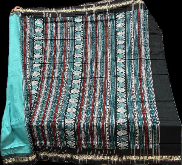 Beautiful traditional cotton Dongria saree with blouse piece