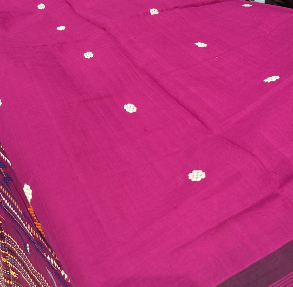 Beautiful bird motifs thick cotton Ganjam Bomkai cotton saree with blouse piece