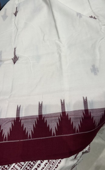 Simple and elegant natural dyed fish motifs Kotpad Cotton saree with blouse piece