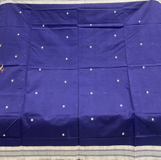 Beautiful bird motifs Ganjam Bomkai thick coarse cotton saree with Blouse piece