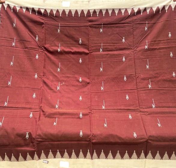 Kotpad motifs inspired thick cotton Sambalpuri cotton saree with blouse piece